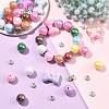 Round & Butterfly & Bowknot Acrylic & Brass Rhinestone Spacer Beads Findings Kits MACR-FS0002-46-5