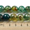 Faceted Natural Dragon Veins Agate Beads Strands G-F447-12mm-P04-5