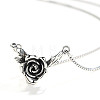 Vintage Brass Rose Flower Pendant Necklaces for Women WGA801E-01-5