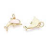 Brass Micro Pave Clear Cubic Zirconia Pendants KK-T080-72G-2