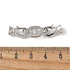 Brass Pave Clear Cubic Zirconia Fold Over Clasps KK-M320-13P-3