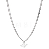 1Pc 304 Stainless Steel Letter Pendant Necklaces NJEW-LP0001-33N-P-1