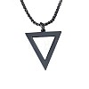 Inverted Triangle Stainless Steel Pendant Box Chain Necklaces for Men FS-WGF3CC6-01-4