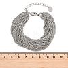 304 Stainless Steel Cuban Chain Multi-strand Bracelets for Women BJEW-D460-01P-4
