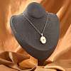 Clear Cubic Zirconia Locket Necklaces NJEW-A036-01C-1