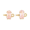 Brass Pave Cubic Zirconia Rectangle Connector Charms KK-P347-06G-02-2