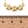 Brass Glass Triple Star Pendant Necklaces KK-CBAB173-03G-09-5