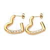 Valentine's Day 304 Stainless Steel Rhinestone Stud Earrings for Women EJEW-L315-04G-3