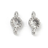 Brass Cubic Zirconia Flat Round Connector Charms LS-KK-H204-02P-04-1