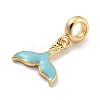 Rack Plating Alloy Enamel Fishtail European Dangle Charms FIND-B034-49G-03-2