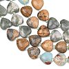Gradient Color Synthetic Shoushan Stone & Natural Labradorite & Picture Jasper & Peace Jade & Chinese Southern Jade Beads Strands G-B185-A09-5