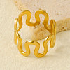 Geometric 304 Stainless Steel Adjustable Cuff Open Rings for Women WL5945-2-4