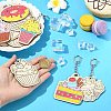 36Pcs Dessert Wooden Keychains ST-CJ0028-15-4