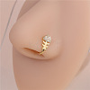 Brass Pave Clear Cubic Zirconia U Shaped Clip on Nose Rings FS-WG40E45-09-1