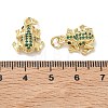 Brass Micro Pave Green Cubic Zirconia Charms KK-T085-21D-G-3