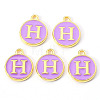 Golden Plated Alloy Enamel Charms ENAM-S118-10H-2