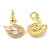 Rack Plating Brass Micro Pave Cubic Zirconia Pendants KK-D036-18G-1