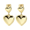 Rack Plating Brass Heart Dangle Stud Earring EJEW-H099-03G-1