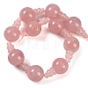 Natural Rose Quartz 3-Hole Guru Beads Strands G-H064-E01-02-3