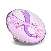 Breast Cancer Awareness Ribbon Glass Brooches JEWB-L019-01H-2