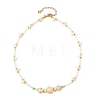 Summer Beach Dyed Synthetic Turquoise Starfish Turtle & Natural Shell Column Graduated Beaded Necklaces with Natural Amazonite Faceted Round Beads NJEW-JN06601-01-3