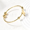 201 Stainless Steel Cuff Bangles BJEW-Z151-02G-03-3