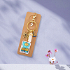1Pc Rectangle Alloy & Enamel & Acrylic Keychains KEYC-BM0001-26C-7