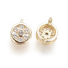 Brass Micro Pave Cubic Zirconia Charms ZIRC-F102-12-2