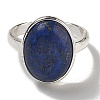 Natural Lapis Lazuli Oval Adjustable Rings RJEW-K371-07S-15-3