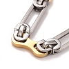 Vacuum Plating 304 Stainless Steel Oval Link Chains Necklace STAS-E160-15GP-2
