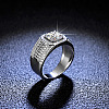 Rhodium Plated 925 Sterling Silver Micro Pave Cubic Zirconia Finger Rings WGBE16F-21-3