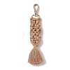 Handmade Macrame Nylon Thread Pendant Decorations HJEW-P019-06G-02-2