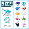 50Pcs 10 Colors Opaque Resin Rondelle European Beads RESI-TA0005-47-4