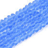 Frosted Transparent Glass Beads Strands GLAA-N016-4mm-05-1