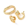 Brass Micro Pave Clear Cubic Zirconia Fold Over Clasps KK-D259-08A-G-2