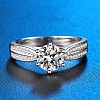 925 Sterling Silver Rhinestones Finger Rings for Women WGFFDD0-48-1