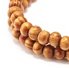 Natural Wood Round Beads Stretch Bracelets Sets BJEW-JB07347-9