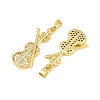 Brass Micro Pave Clear Cubic Zirconia Pendants CU-CBABDE1-16G-2