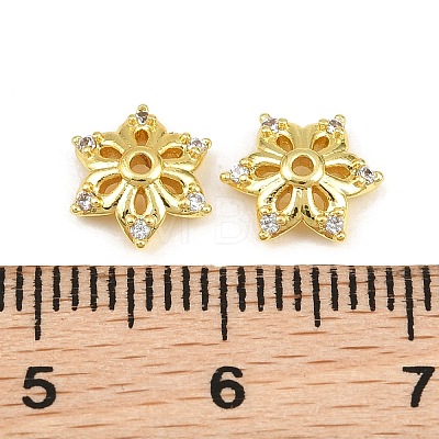 Brass Micro Pave Cubic Zirconia Bead Caps CU-CBA6A75-35A-G-1