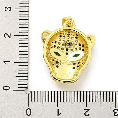 Brass Micro Pave Cubic Zirconia Pendants KK-K354-13A-G-1