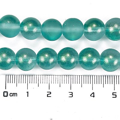 Frosted Transparent Glass Bead Strands GLAA-P065-10mm-08-1