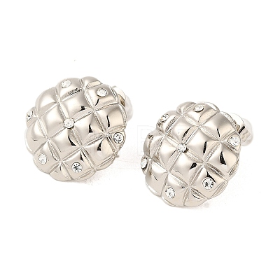 304 Stainless Steel Cubic Zirconia Stud Earrings for Women EJEW-U003-22P-1