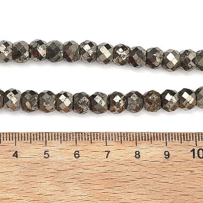 Natural Gold Pyrite/Golden Pyrite Beads Strands G-L051-8x5mm-02-1