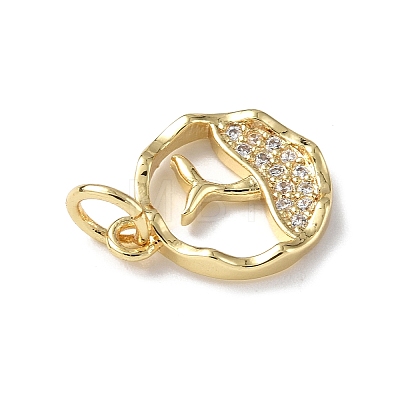 Brass Micro Pave Cubic Zirconia Charms X-ZIRC-F131-18G-1