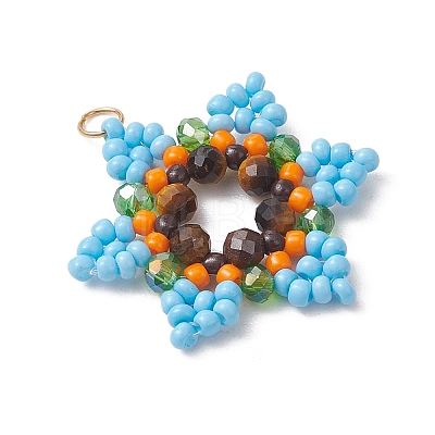 Glass Seed Beaded Pendants PALLOY-MZ01241-1