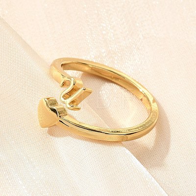 Brass Cuff Rings for Women RJEW-U044-U-1