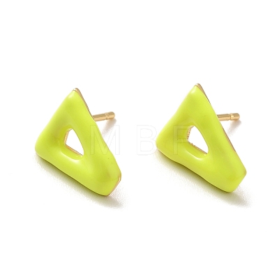 Enamel Triangle Stud Earrings EJEW-K093-04G-1
