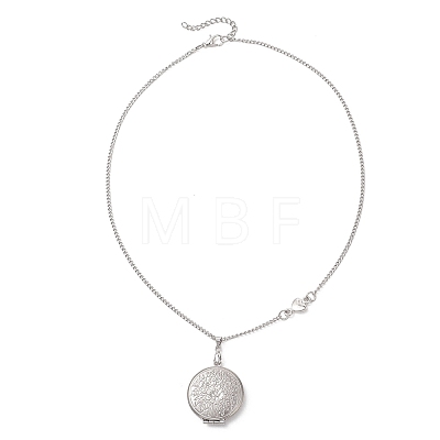 316 Stainless Steel Heart Oval Flat Round Locket Pendant 304 Stainless Steel Twisted Chain Necklaces NJEW-JN05839-1