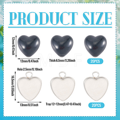 20Pcs 304 Stainless Steel Pendant Cabochon Settings for Fashion Jewelry STAS-TA0006-23-1