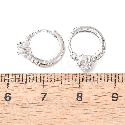 Star 925 Sterling Silver Micro Pave Clear Cubic Zirconia Hoop Earrings EJEW-K317-07P-1